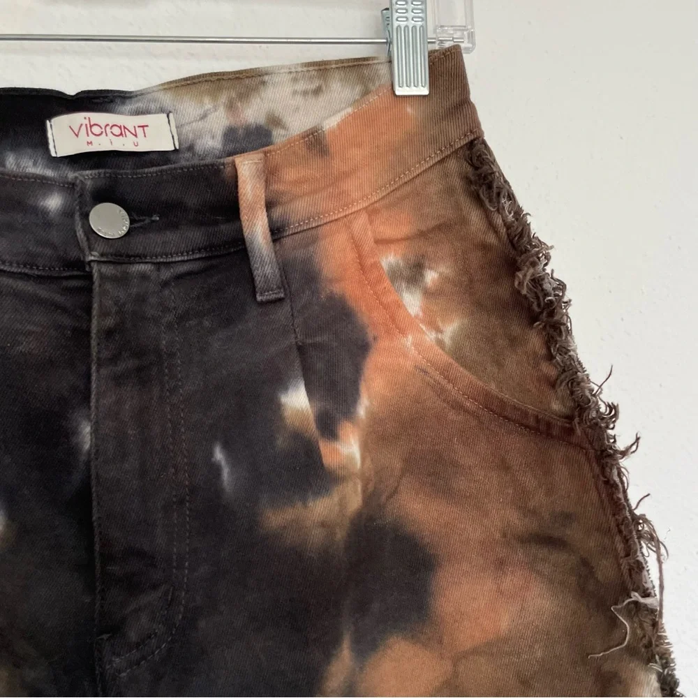 Vibrant M.i.U "Detailed Outseam Slouch Jeans in Tie Dye" Size 7/27 - Picture 5 of 10